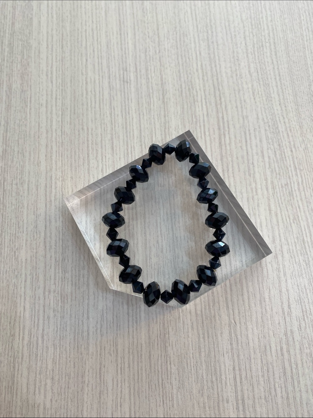Faceted Glass Bead Stretch Bracelet